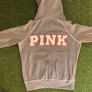 PINK Victoria's Secret Hoodie in Grey with Pink Accents